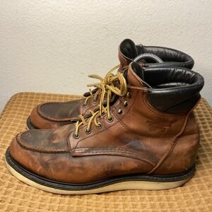 VINTAGE Red Wing 6" Mens Sz 11 A Brown Heritage Classic Moc Toe Boot Soft Toe